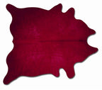 HomeRoots Cowhide, Microsuede 72' x 84' Burgundy Cowhide Rug