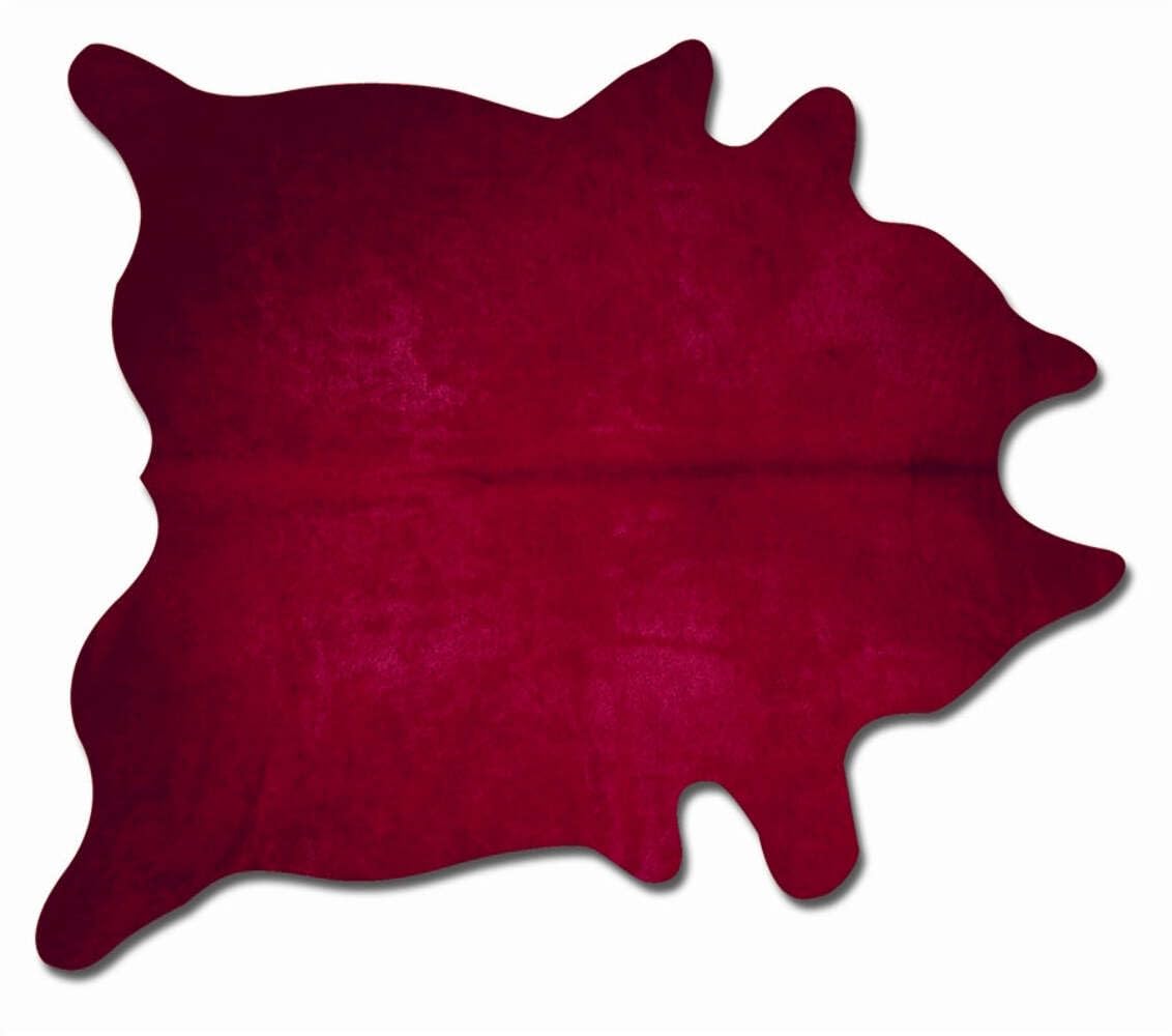 HomeRoots Cowhide, Microsuede 72' x 84' Burgundy Cowhide Rug