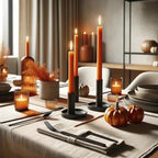 Pickood 12-Inch Tall Dripless Taper Candles Set Of 4 - Orange Tapered Candles, Perfect For Halloween,Fall - Smokeless, Unscented
