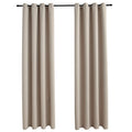 vidaXL Elegant Design Blackout Curtains with Rings for Privacy and Light Blocking - Beige, 54"x63", 100% Polyester Fabric