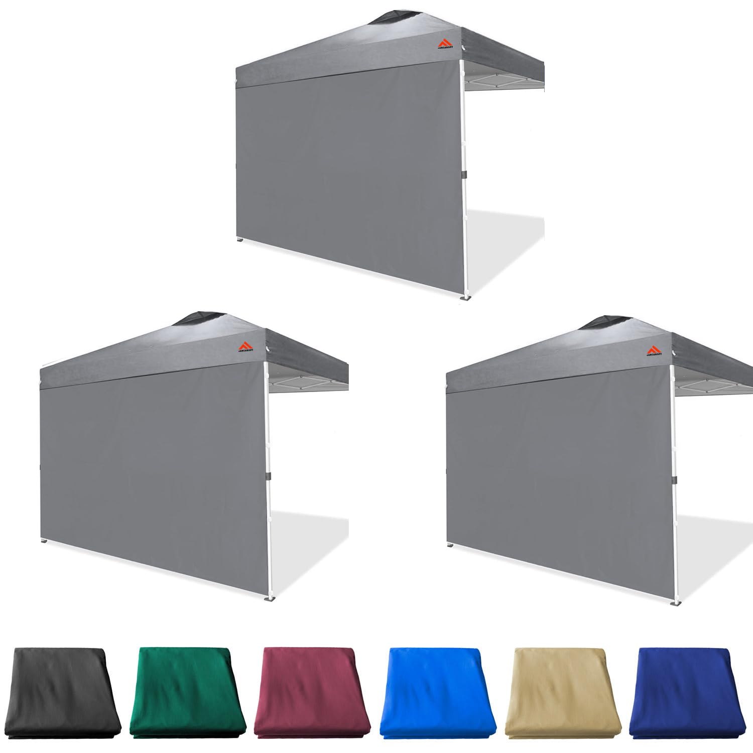 Jancanopy Sidewalls For 10X10 Pop Up Canopy Frame, 3 Pack Red Sunwall And 1Pack Door Only (Dark Grey, 3 Sidewalls)