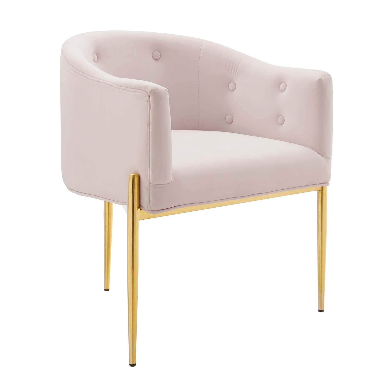 Modway Savour Tufted Performance Velvet Accent Chair In Pink