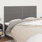 vidaXL 4X Headboards Home Indoor Bed Accessory Bedroom Upholstered Headboard Bed Header Furniture Dark Gray 35.4"x2"x30.7"/34.6" Fabric