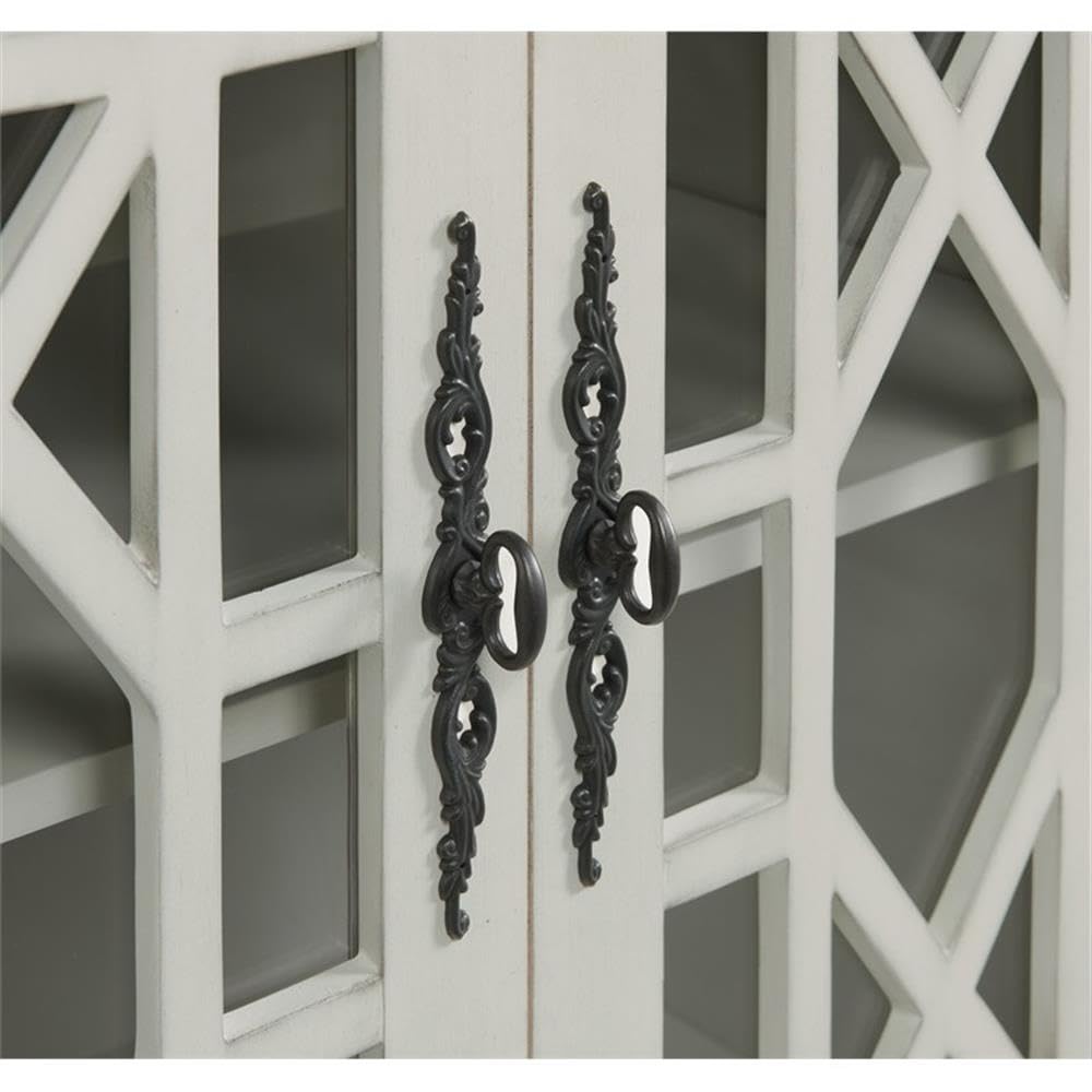 Martin Svensson Home Elegant Tv Stand, 63&quot; W X 35&quot; H, White With Grey Top