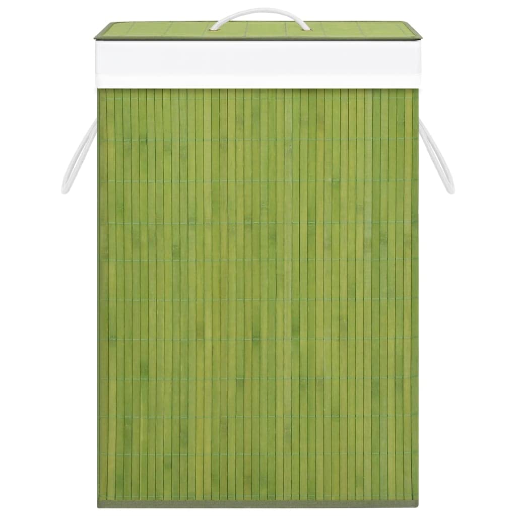 Vidaxl Bamboo Laundry Basket Green