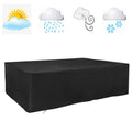 Flr 126Inches Patio Table Cover Veranda Rectanguler Black Waterproof Outdoor Dinner Protector Dust-Proof Table Desk Cover Furnit