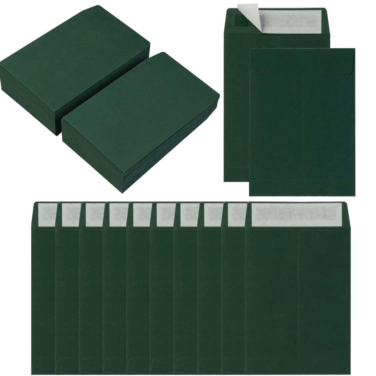 100 Pack Seed Envelopes Self-Adhesive Small Coin Envelopes Seed Storage Packets For Garden, Office Or Wedding Gift (Dark Green,