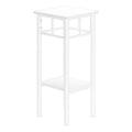 Monarch Specialties I 3279 Accent Table, Side, End, Plant Stand, Square, Living Room, Bedroom, Metal, Laminate, White, Contemporary, Modern