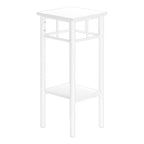 Monarch Specialties I 3279 Accent Table, Side, End, Plant Stand, Square, Living Room, Bedroom, Metal, Laminate, White, Contemporary, Modern