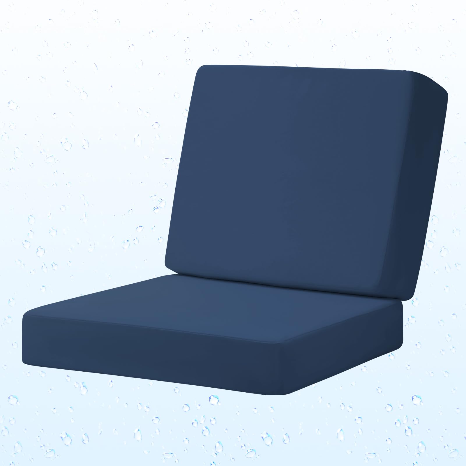 Iheqard Outdoor Deep Seat Cushion Set, 24 X 24 Inch Waterproof And Fade Resistant Patio Furniture Cushion Backrest With Ties For