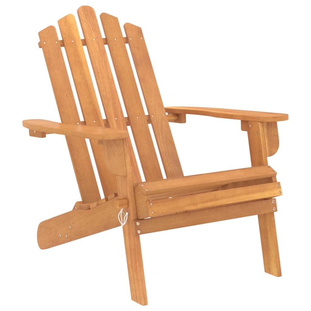 vidaXL Patio Adirondack Chair with Ergonomic Design, Crafted from Solid Acacia Wood, Oil-Finished, Foldable for Easy Storage, Suitable for Outdoor Use in Garden or Patio – Brown