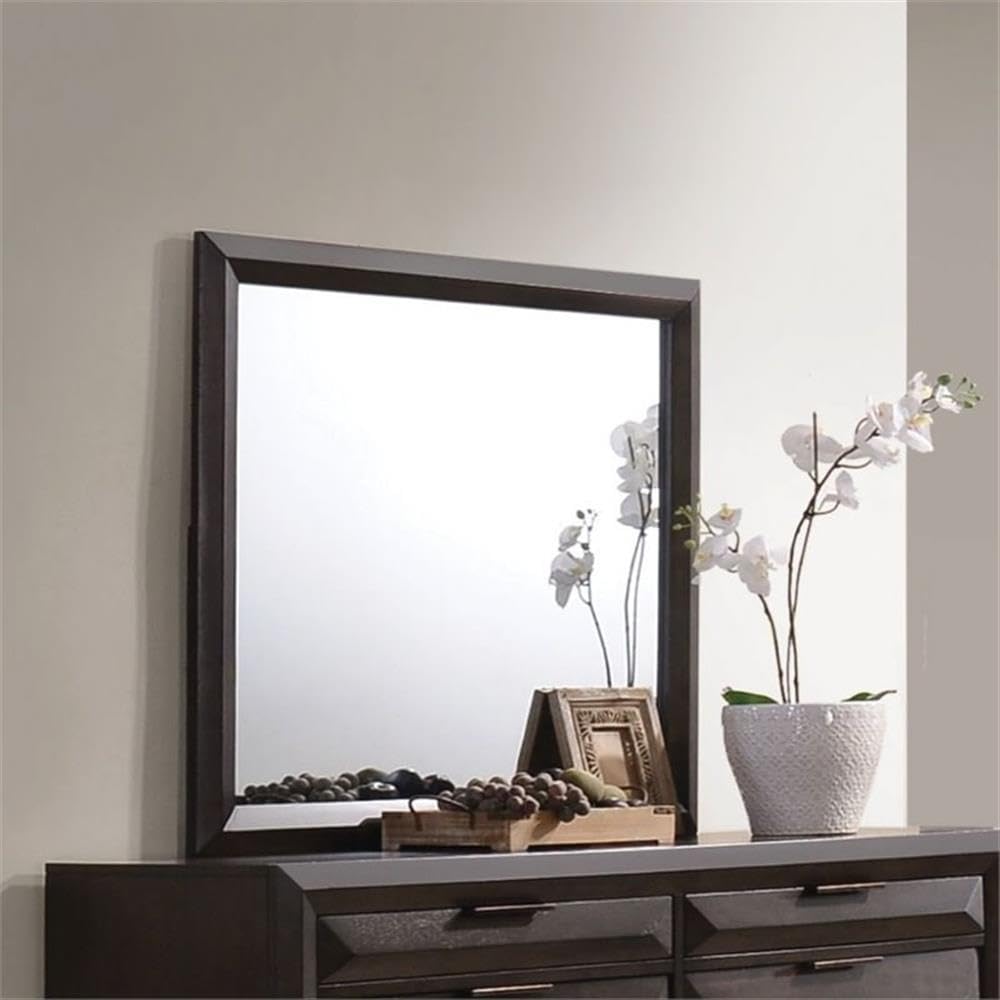 Acme Merveille Rectangular Bedroom Mirror in Rich Espresso