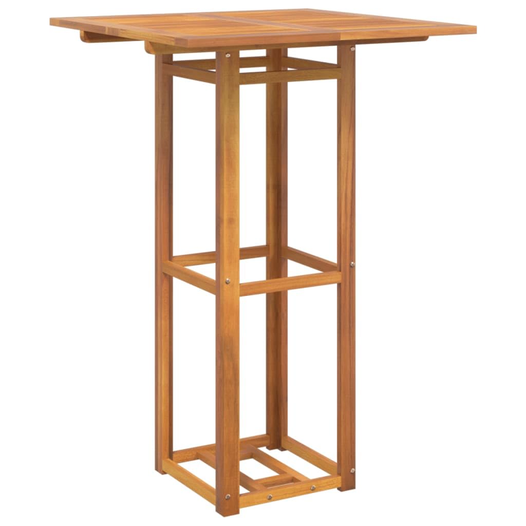 Vidaxl Bistro Bar Table With Square Top And Slatted Design - 29.5&quot;X29.5&quot;X43.3&quot; - Made Of Solid Acacia Wood - Ideal For Patio And Garden - Durable And Stylish - Easy To Assemble