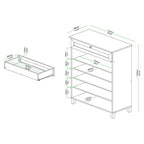 Baxton Studio Coolidge Modern and Contemporary Oak Brown Finished Wood 5-Shelf Shoe Storage Cabinet