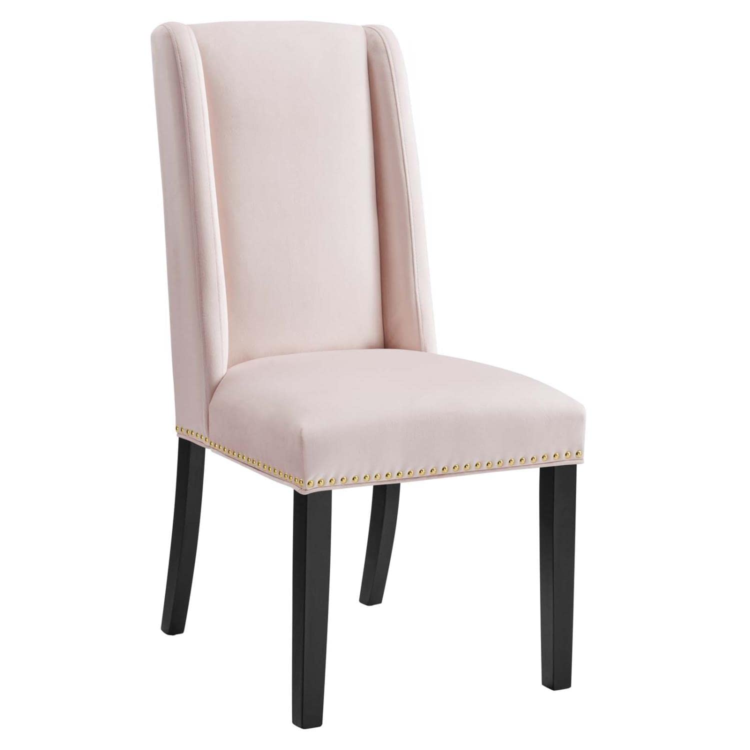 Modway Baron 19.5&Quot; Modern Velvet Dining Chairs In Pink/Black (Set Of 2)