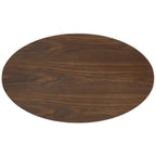 Modway Lippa Mid-Century Modern 48" Oval Coffee Table With Walnut Top and White Base