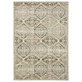 HomeRoots Polypropylene 10’ x 13’ Ivory and Gray Floral Trellis Indoor Area Rug