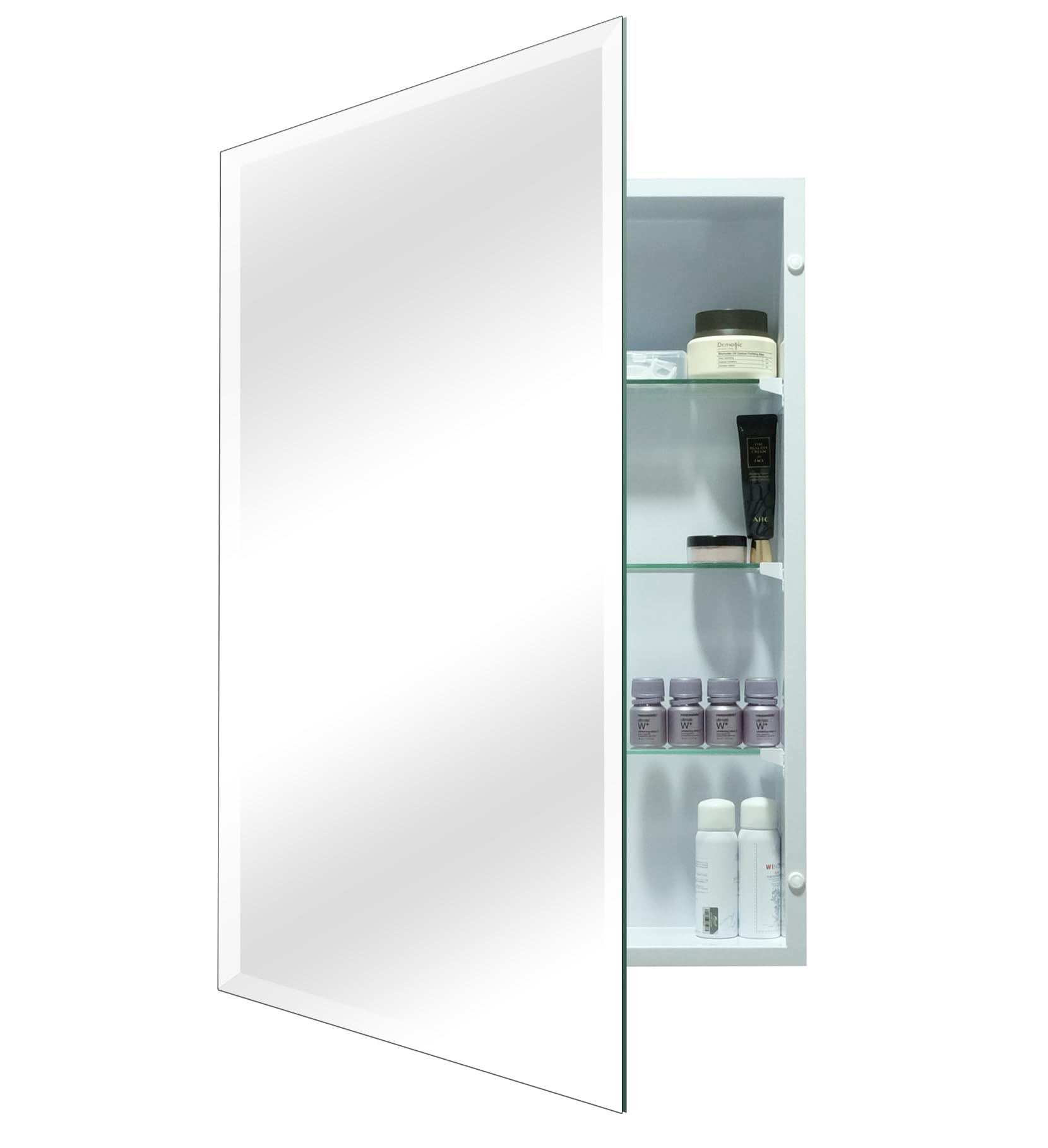 HESONTH Bathroom Medicine Cabinet with 22x30 Frameless Mirror, Rectangular Beveled Frameless Medicine Cabinet,Wall Mounted Cabin