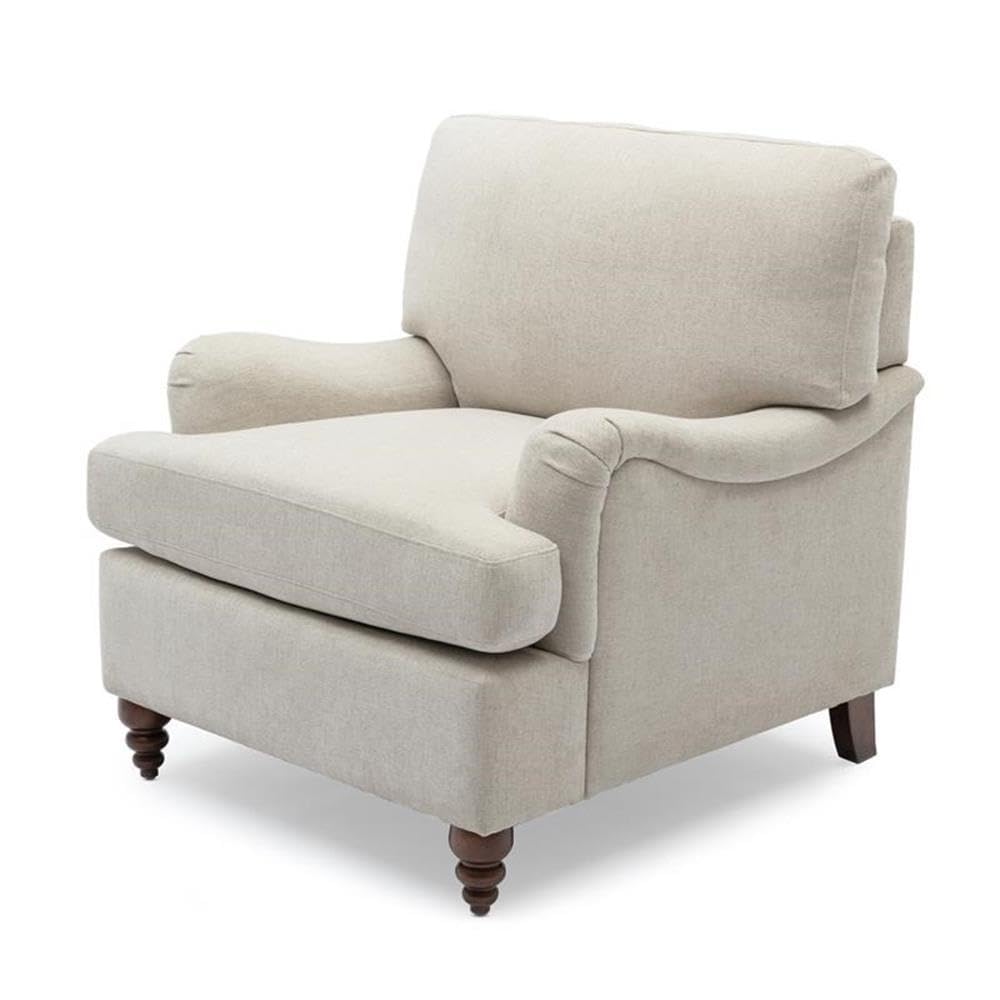 Comfort Pointe Clarendon Sea Oat Beige Polyester Fabric Upholstered Transitional Arm Chair