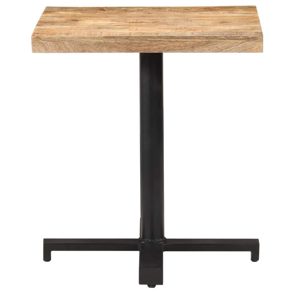 vidaXL Rough Mango Wood Bistro Table – Rustic-Style Square Table with Black Iron Base – for Indoor or Outdoor Use – Durable, Unique and Versatile