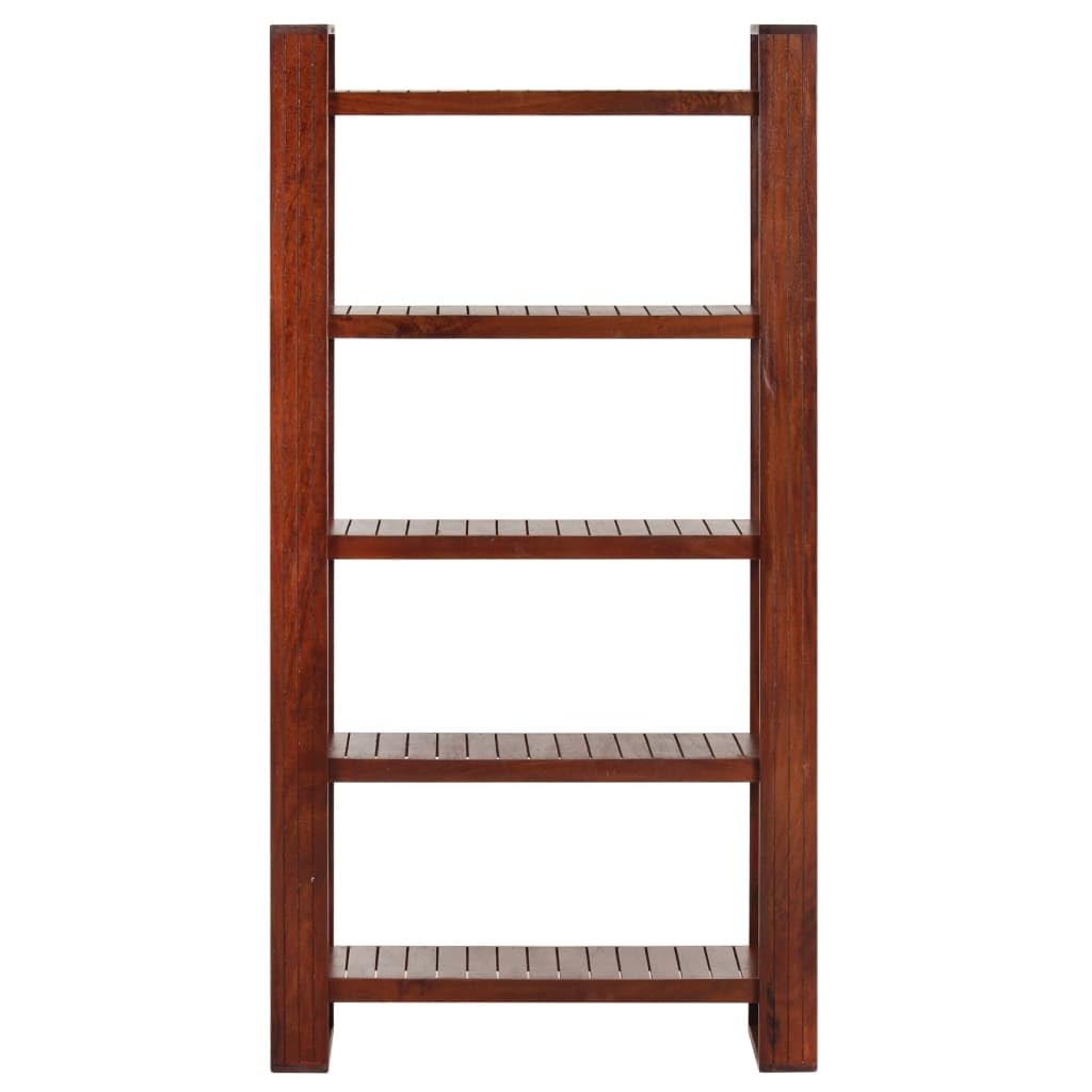 vidaXL Solid Acacia Wood Book Cabinet - Farmhouse-Style Design, 5-Shelf Storage, Honey Brown Finish, Durable and Eye-catching, Perfect for Living Room, Office, Measurements: 33.5&quot; x 11.8&quot; x 65.4&quot;