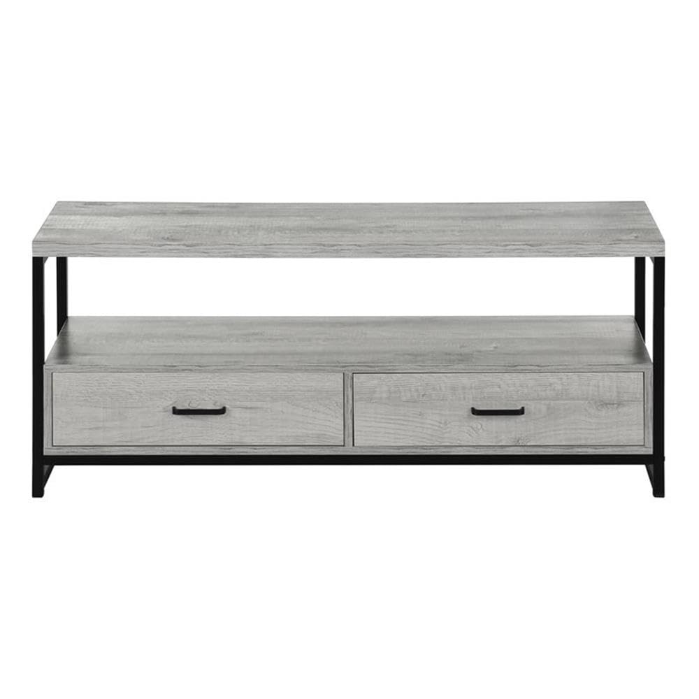 Monarch Specialties 2871 Tv Stand, 48 Inch, Console, Media Entertainment Center, Storage Drawers, Living Room, Bedroom, Laminate, Metal, Grey, Black Stand-48, 47.25&quot; L X 15.5&quot; W X 19.75&quot; H