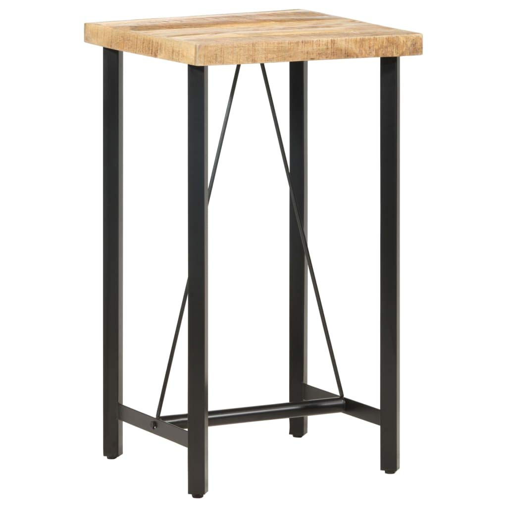 vidaXL Bar Table 23.6&quot;x23.6&quot;x42.1&quot; Rough Mango Wood