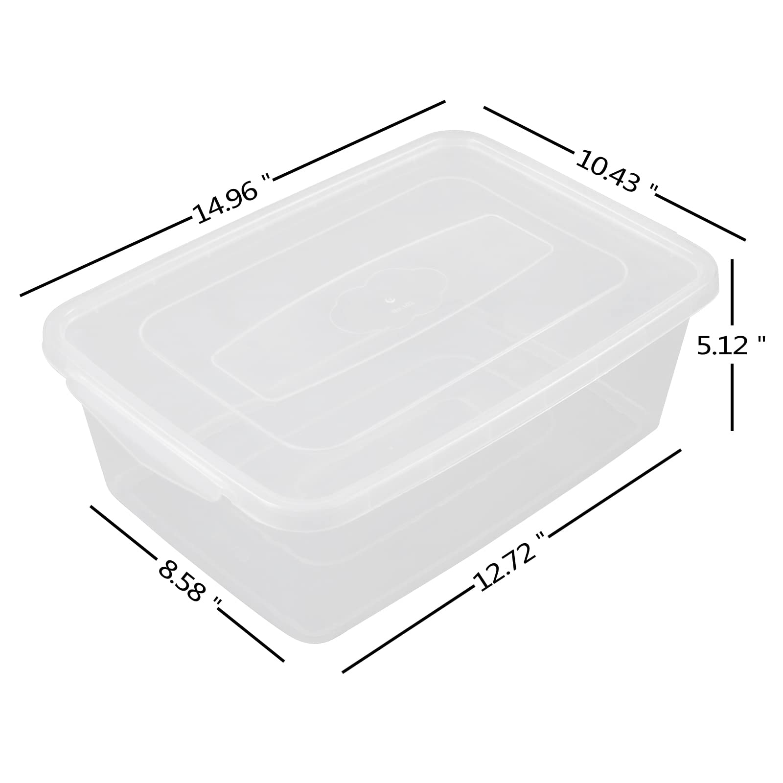 Cand 14 Quart Storage Box 4 Packs, Clear Latching Bin