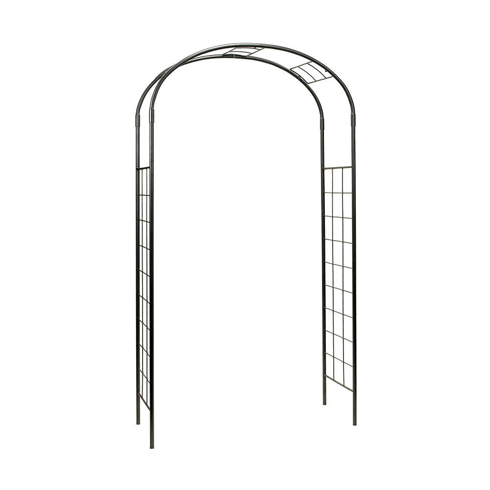 Achla Designs Arb-10 Monet Wrought Iron Arbor Metal Garden Arch, Graphite
