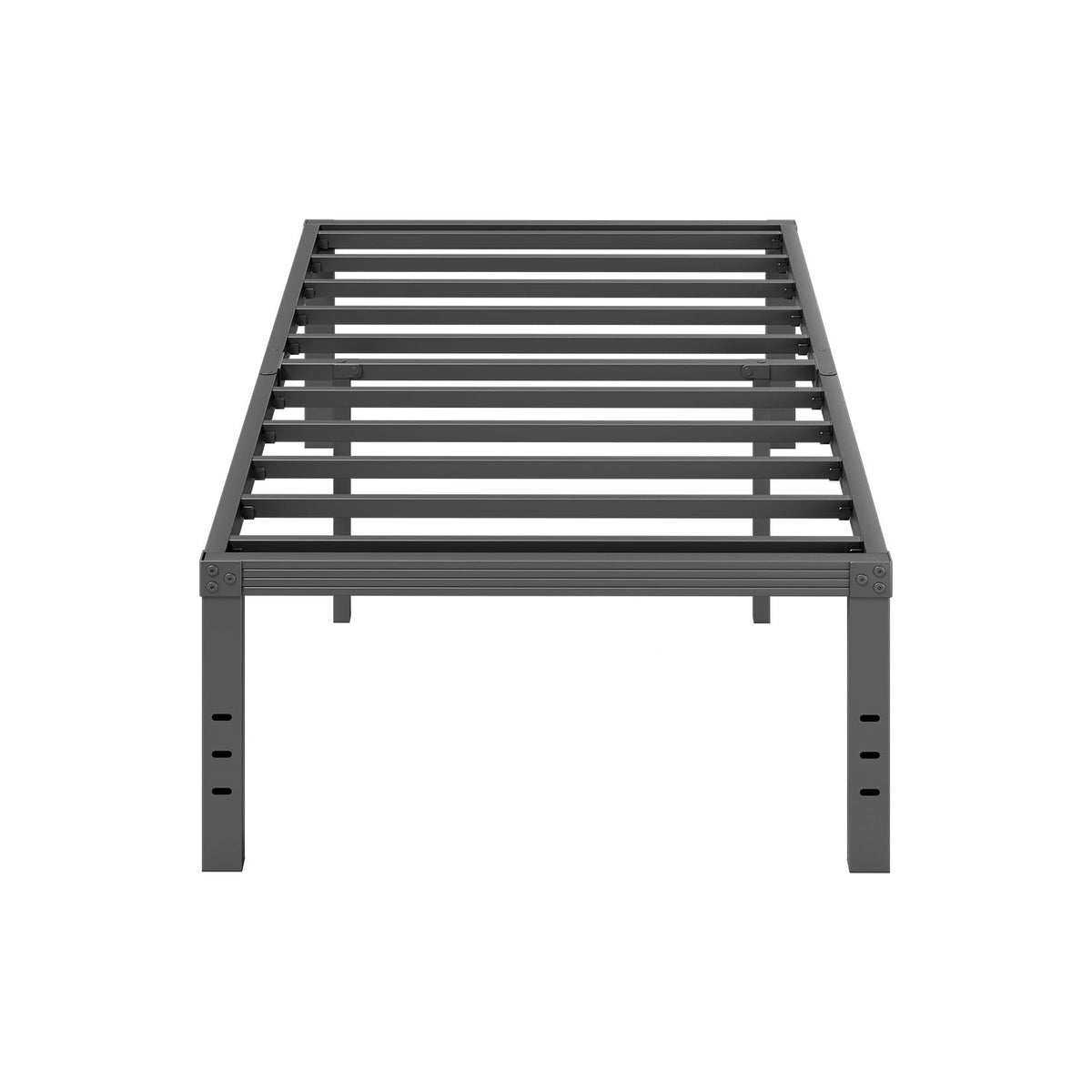Furnitui 18 Inch High Platform Twin Bed Frame, Metal Bed Frame Twin No Box Spring Needed, Easy Assembly, Noise Free, Sturdy, Bla