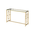 Best Master Stainless Steel And Glass Console Table In Clear/Gold Base