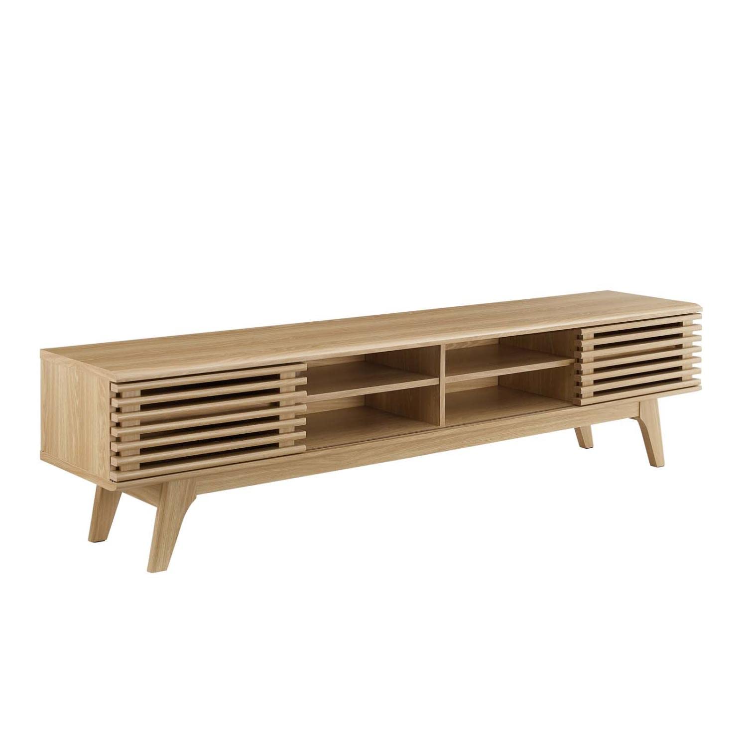 Modway Render Mid-Century Modern Low Profile 70 Inch Media Console Tv Stand In Oak, 70'