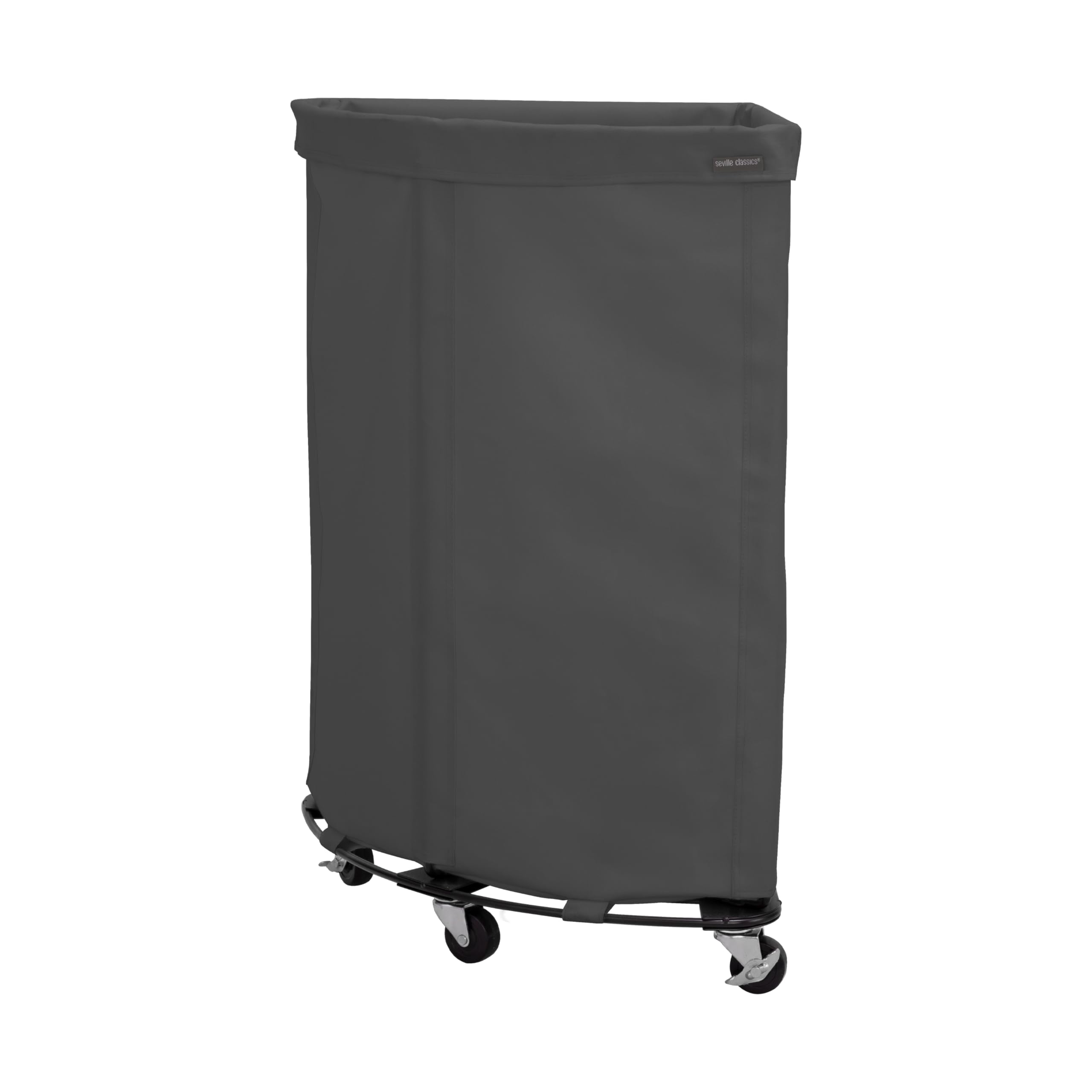 Seville Classics Large Commercial Heavy Duty Rolling Steel Frame Laundry Hamper Canvas Cart Bin, w/Wheels for Hotel, Home, Close