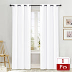 Nicetown Pure White Window Curtain And Drape, 1 Panel, 42 By 84, Easy Care Solid Thermal Insulated Grommet Room Darkening Drapery For Kid'S Room