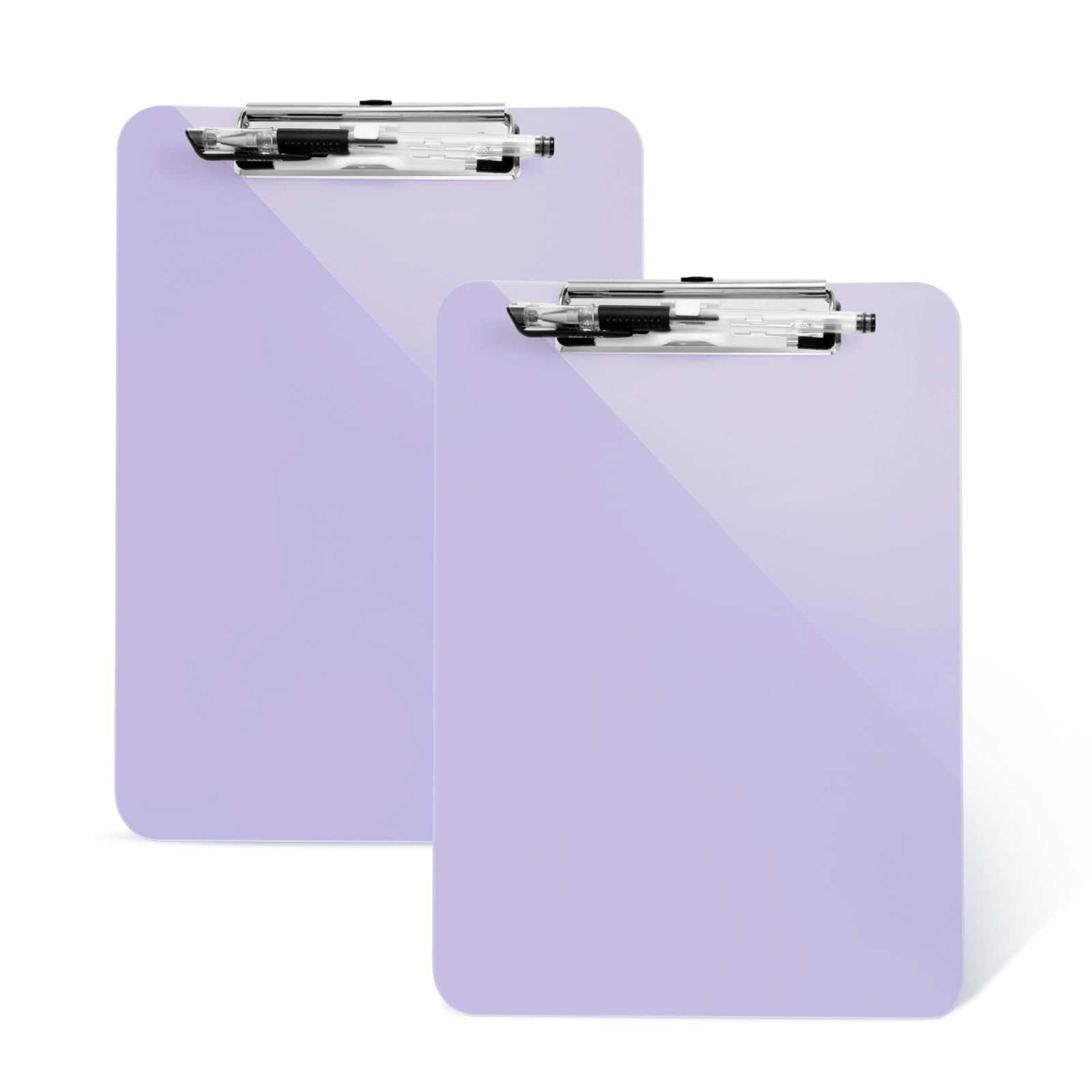 Tfdlcg Zm 2 Pcs Purple Plastic Clipboard With Pen Holder,Standard Letter/A4 Size,Thickened Clip Boards 8.5X11 Heavy Duty, Low Pr