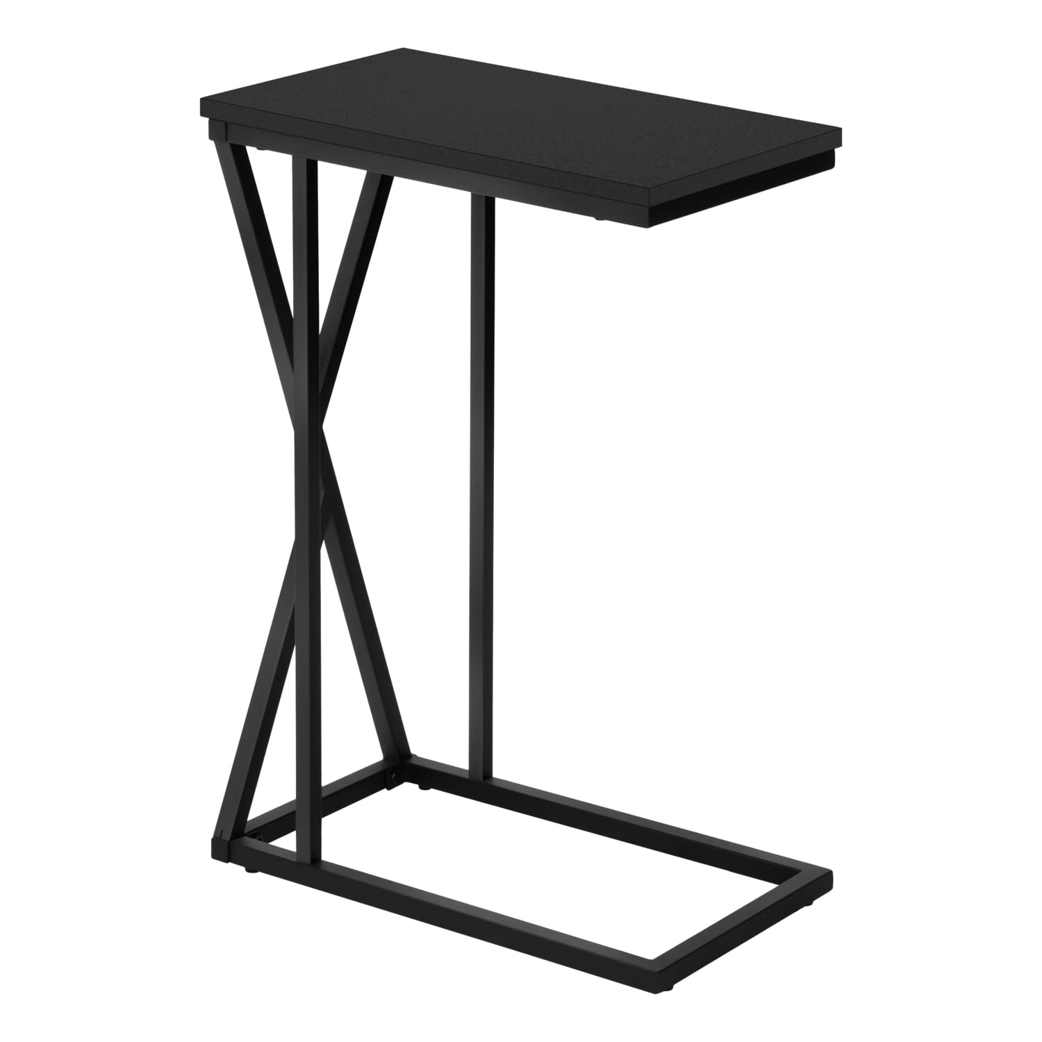 Monarch Specialties 3247 Accent Table, C-Shaped, End, Side, Snack, Living Room, Bedroom, Metal, Laminate, Black, Contemporary, Modern Table-25, 10.25&quot; L X 18.5&quot; W X 25.25&quot; H
