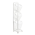 Farios 3 Tier Rolling Laundry Hamper, White