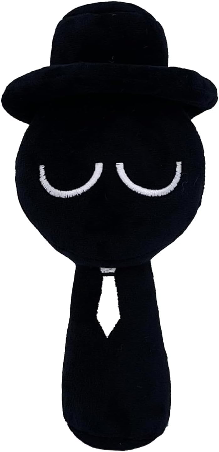 Sprunki Plush,10In Sprunki Game Plush, Realistic Cute Soft Stuffed Animal Doll Pillows Game Fans Boy Girl Kids(Black)
