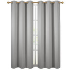 Diraysid Light Grey Grommet Blackout Curtains For Bedroom Thermal Insulated Room Darkening Curtains Drapes, 42 X 72 Inch, 2 Pane