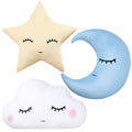 Chunful 3 Pcs Children Moon Star Cloud Cushion Soft Plush Cloud Shaped Pillow Stuffed Stars and Moon Nursery Decor Home Decor fo