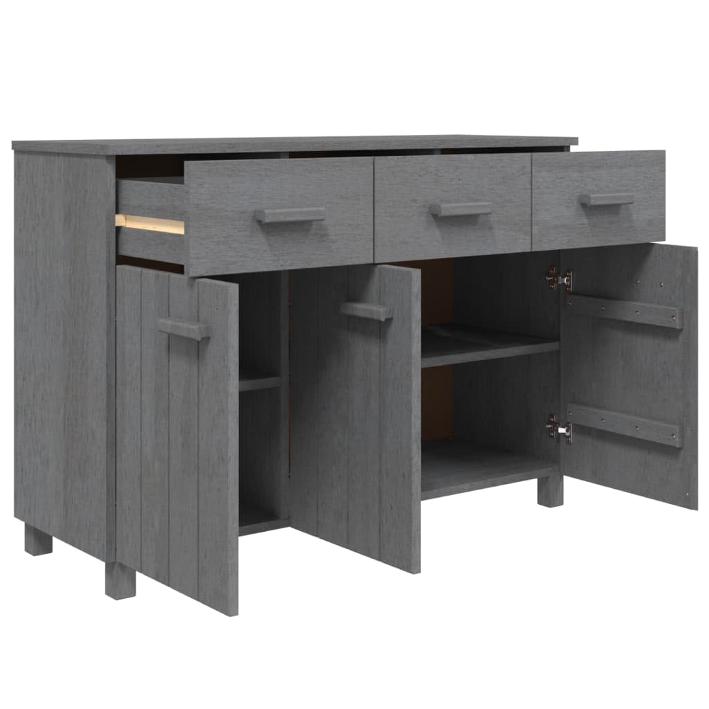vidaXL Solid Wood Sideboard 'HAMAR' - Dark Gray, 44.5"x15.7"x31.5", Convenient Drawer Cabinet, Ample Storage, Sturdy Construction - Ideal for Various Decor Styles