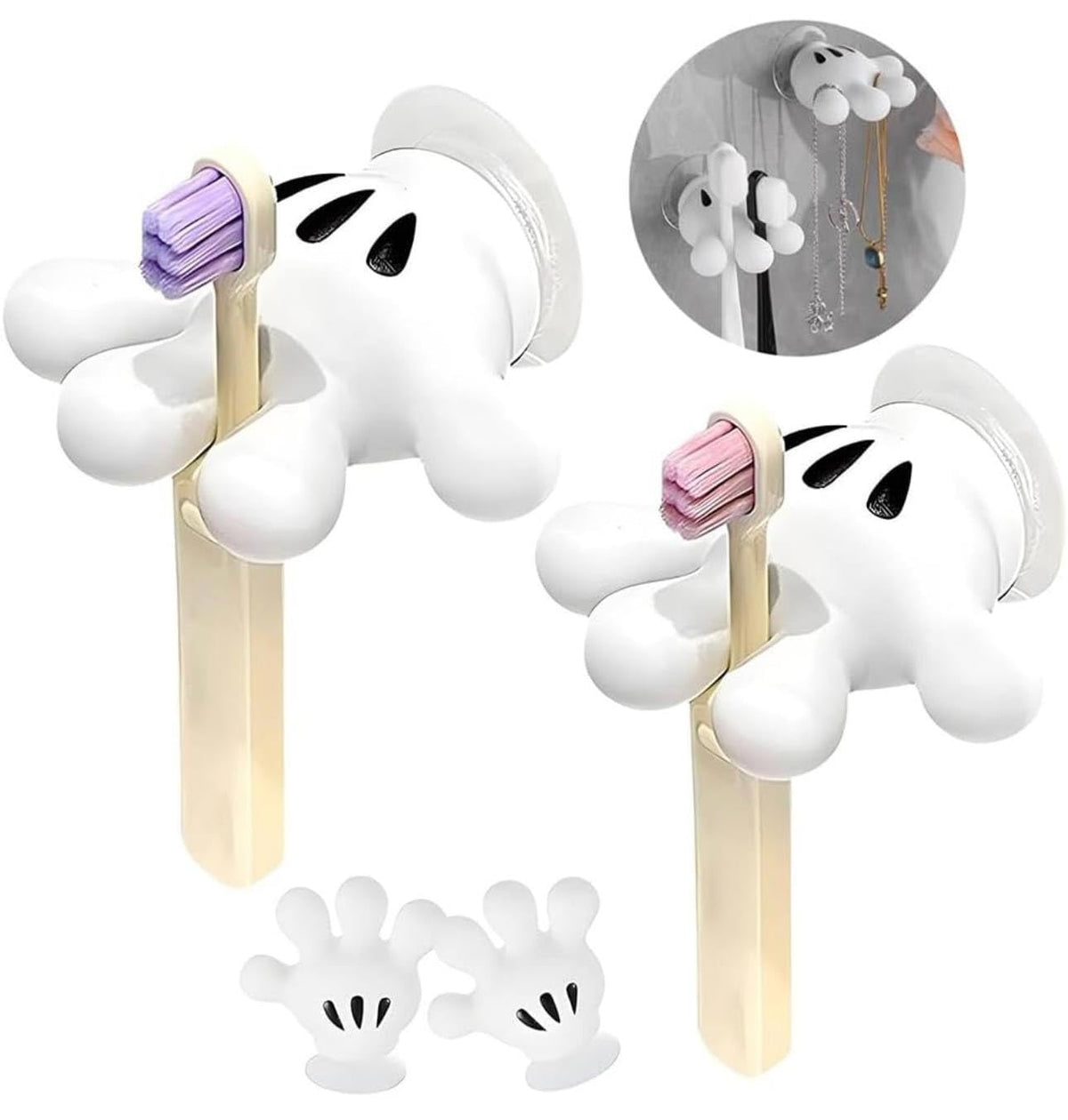 Wisik Enterprise Toothbrush Holder for Bathroom, Razor Holder for Shower, Wall Mounted Self Adhesive Cute Storage Hook for Kids,