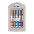 TUL Retractable Gel Pens, 0.5mm Needle Point, Gray Barrel, Assorted Bright Ink Colors, Pack of 8