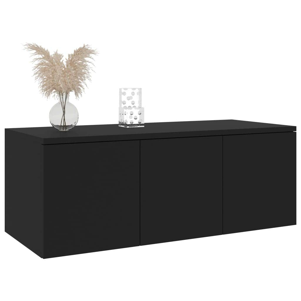 vidaXL TV Cabinet Black 31.5&quot;x13.4&quot;x11.8&quot; Chipboard