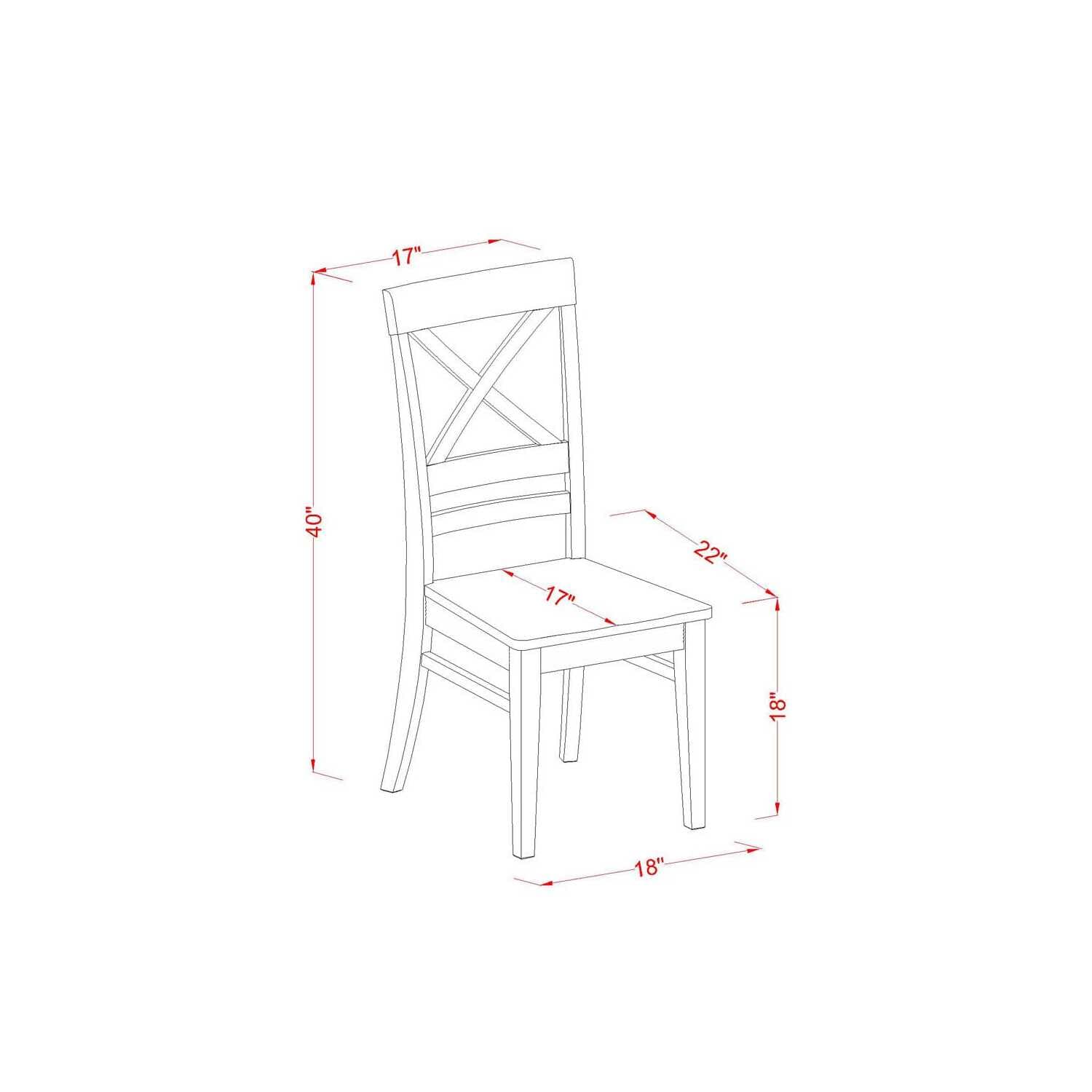 East West Furniture Amwe5-Bch-W 5 Piece Kitchen Table & Chairs Set Includes A Round Dining Room Table With Pedestal And 4 Solid Wood Seat Chairs, 36X36 Inch, Black & Cherry