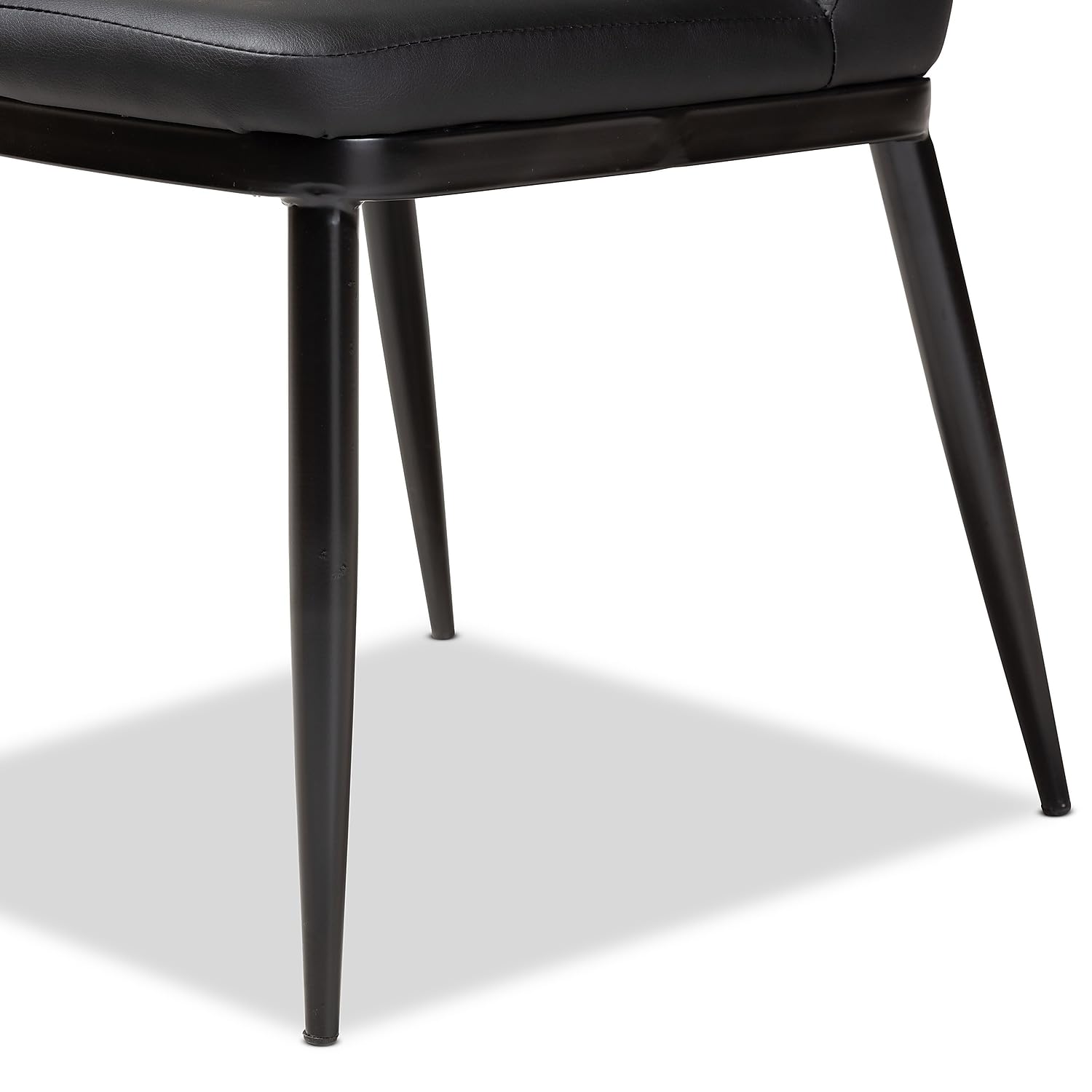 Baxton Studio Darcell Modern Faux Leather Dining Chair, Black, 4/Set (146-8789-HiT)
