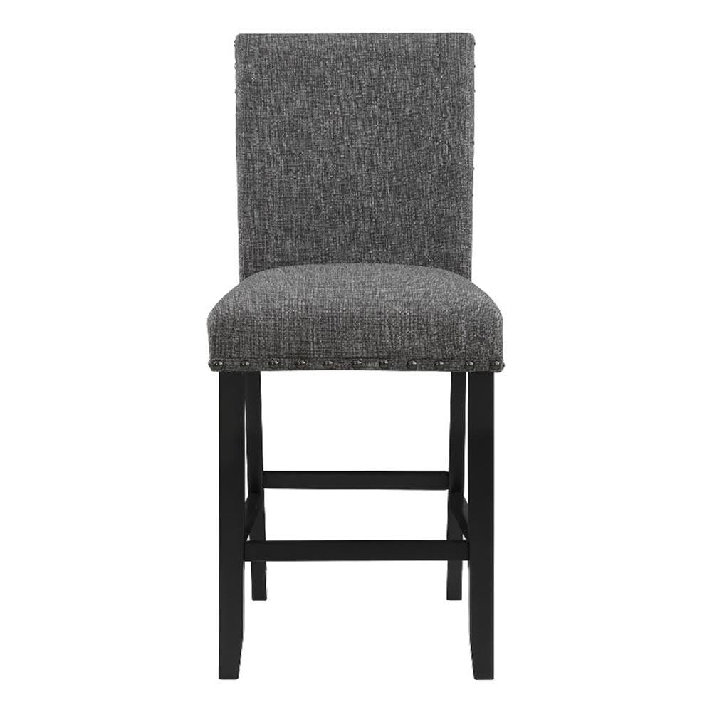 Global Furniture Usa D1622 Gray Fabric Seat Bar Stools - Set Of Two
