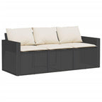 vidaXL 6-piece Lounge set with cushions poly rattan black