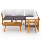vidaXL Patio Lounge Set 6 Piece, Sectional Sofa for Outdoor Backyard, Couch with Cushions, Patio Furniture Set with Table, Solid Wood Acacia