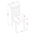 East West Furniture Capri Dining Room Linen Fabric Upholstered Solid Wood Chairs, Set of 2, Cappuccino